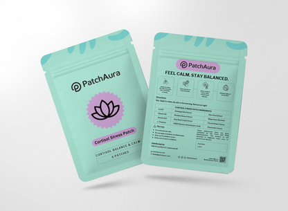 PatchAura Cortisol Patch – Stress Relief & Cortisol Balance, Calm Mood & Relaxation Support, Daily Wellness Patches (30 Patches)