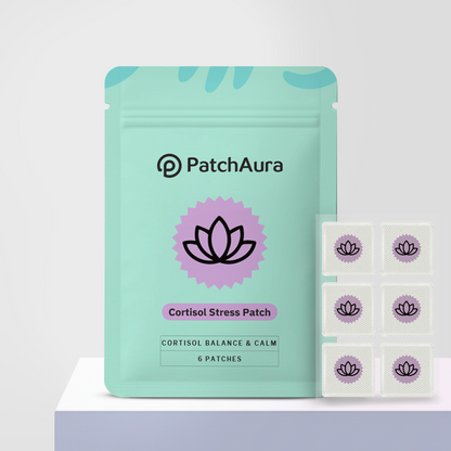 PatchAura Cortisol Patch – Stress Relief & Cortisol Balance, Calm Mood & Relaxation Support, Daily Wellness Patches (30 Patches)