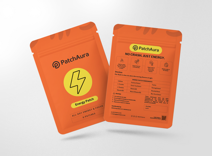 PatchAura Energy Patch – All Day Energy & Focus Support, Mental Clarity & Stamina Boost, Long-Lasting Wellness Patches (30 Patches)
