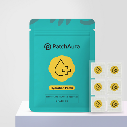 PatchAura Hydration Patch – Electrolyte Balance & Recovery Support, Rehydration & Endurance Boost, Daily Wellness Patches (30 Patches)