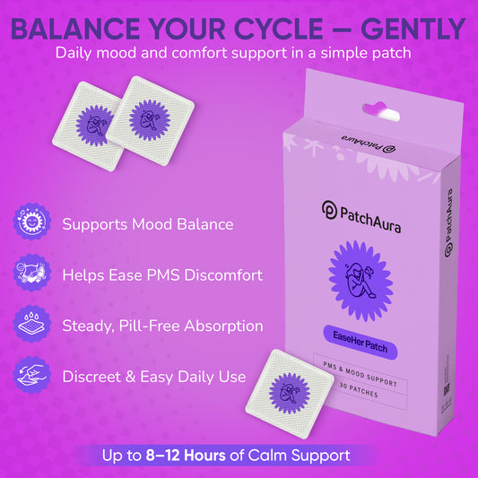 PatchAura EaseHer Patch – PMS Relief & Hormonal Balance (30 Patches)