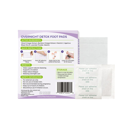 FootAura Overnight Foot Patches – Deep Sleep & Calm Support – Lavender Infused – Relax, Unwind & Wake Refreshed – 30 Count