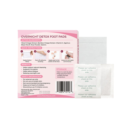 FootAura Overnight Foot Patches – Detox & Relaxation While You Sleep – Rose Extract – Refresh, Restore & Rebalance – 30 Count
