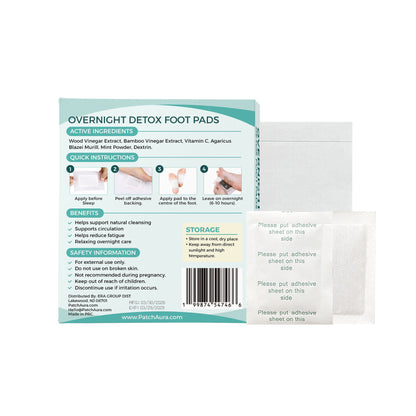 FootAura Overnight Foot Patches – Cooling Relief for Tired Feet – Mint Infused – Refresh, Revitalize & Energize Overnight – 30 Count